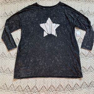 Free People Boho Charcoal Long Sleeve Dress Women’s Size Large NWT Pockets